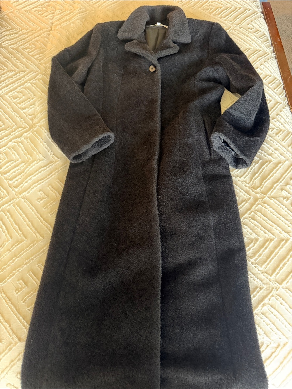 Jones New York Long Teddy Coat in Black
